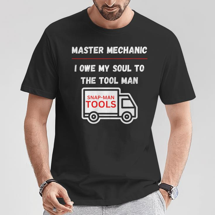 Master Mechanic I Owe My Soul Dad Mechanics Sarcastic T-Shirt Unique Gifts