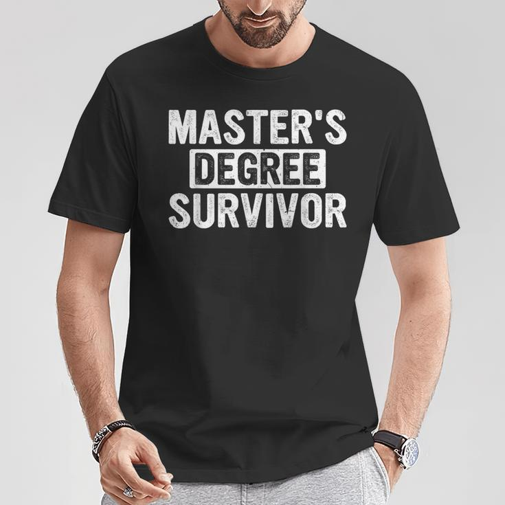 Master's Degree Survivor Grad 2024 College School Graduation T-Shirt Funny Gifts
