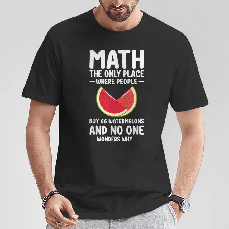 Math And Watermelons Mathematics Calculation Numbers T-Shirt Personalized Gifts