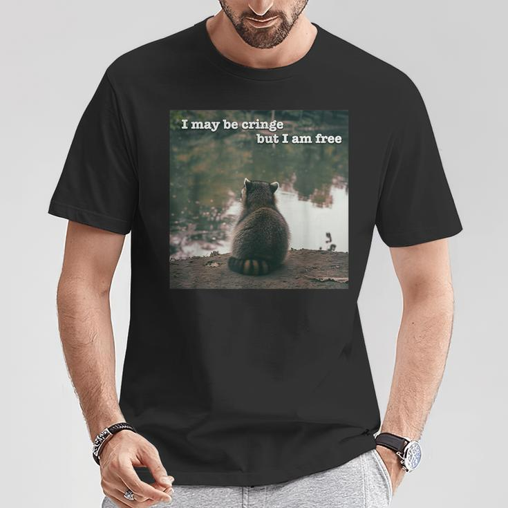 I May Be Cringe But I Am Free Raccoon Meme Oddly Specific T-Shirt Unique Gifts