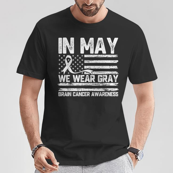 In May We Wear Gray Brain Cancer Awareness Month T-Shirt Personalized Gifts