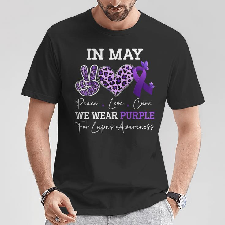In May We Wear Purple Lupus Awareness Ribbon Purple Lupus T-Shirt Funny Gifts