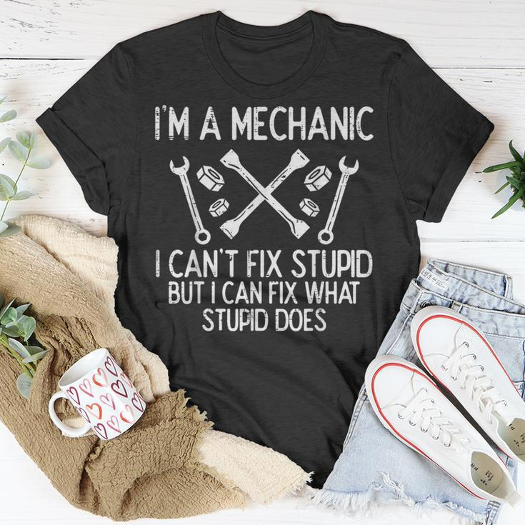 Im A Mechanic Cant Fix Stupid Car Auto Garage Men T-Shirt Unique Gifts