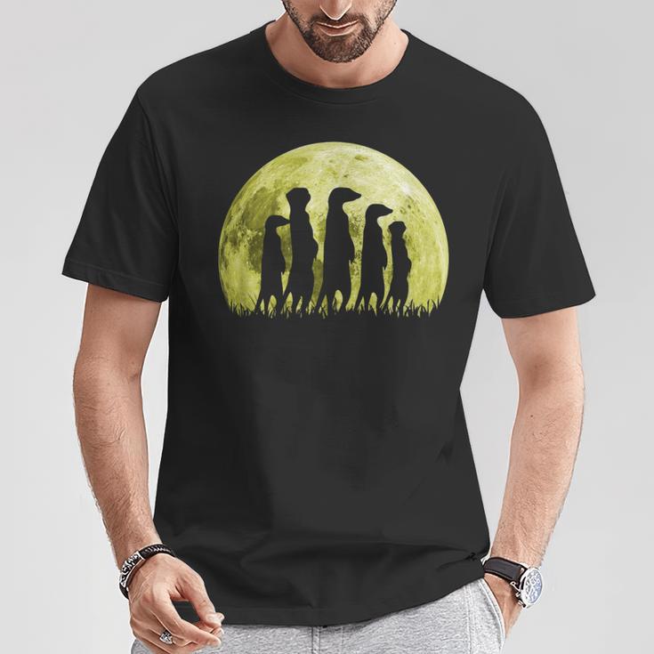 Meerkat Surikate Scharrtier Moon T-Shirt Lustige Geschenke