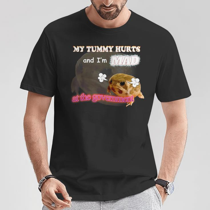 Mein Bauch Tut Weh Schwarzes T-Shirt, Lustiges Meme gegen Government Lustige Geschenke