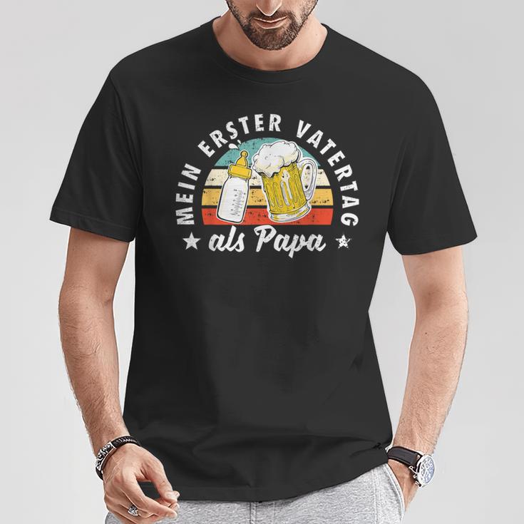 Mein Erster Fathertag Als Papa T-Shirt Lustige Geschenke