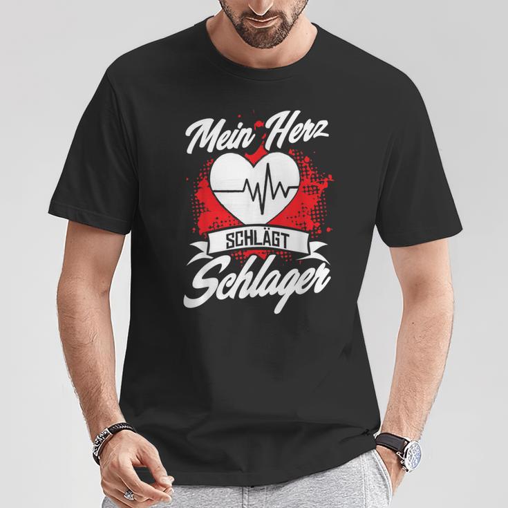 Mein Herz Schlägt Schlagermusik German Language T-Shirt Lustige Geschenke