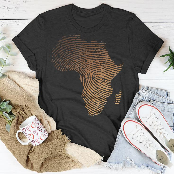 Melanin Shades Africa Map Africa Dna Fingerprint T-Shirt Unique Gifts