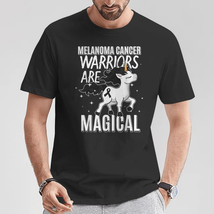 Melanoma Cancer Magical Unicorn Black Ribbon Dermatologist T-Shirt Unique Gifts