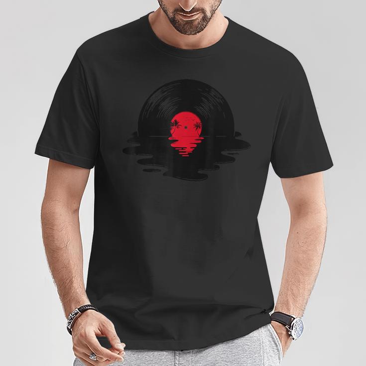 Melting Vinyl Record Sunset T-Shirt Unique Gifts