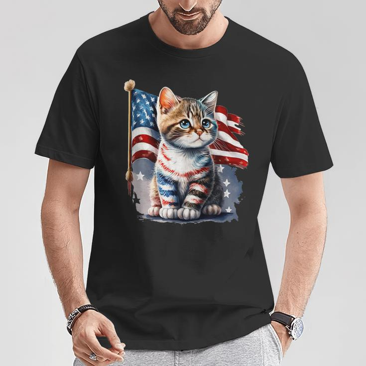 Memorial Day Cat 4Th Of July Patriotic Usa Flag T-Shirt Personalized Gifts