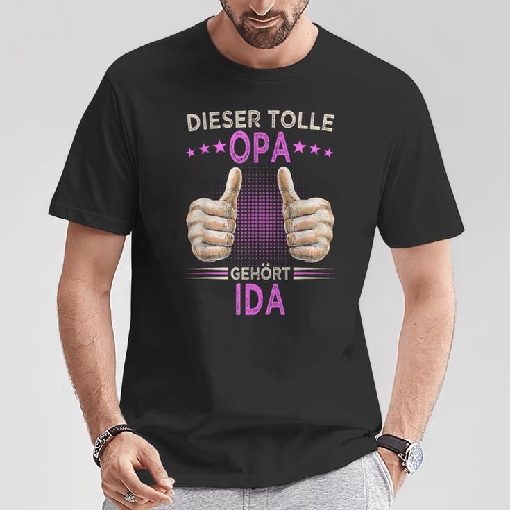 Men's Dieser Tolle Opa Gehört Ida Opi Black T-Shirt Lustige Geschenke