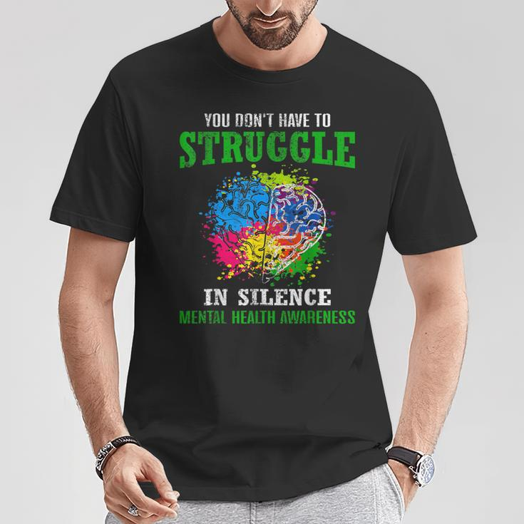 Mental Health Awareness Month Fight Stigma Mental Disease T-Shirt Unique Gifts