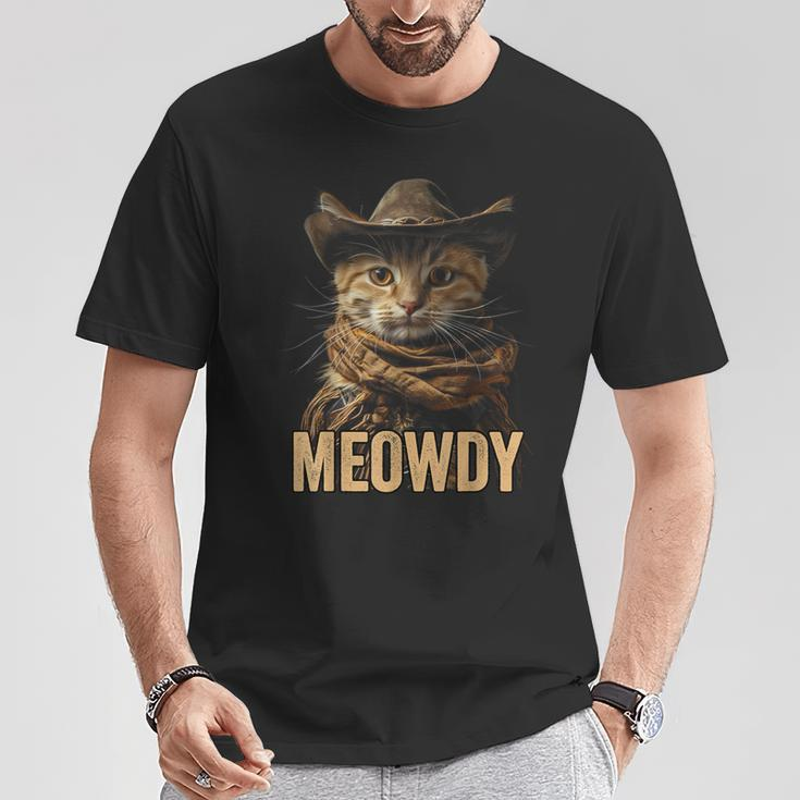 Meowdy Cowboy Cat Country Western Cat T-Shirt Funny Gifts