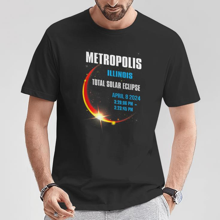 Metropolis Illinois Total Solar Eclipse 2024 T-Shirt Unique Gifts