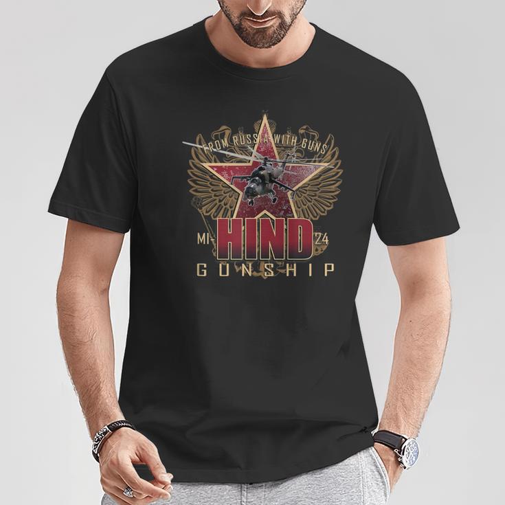 Mi-24 Hind Army Helicopter Gunship T-Shirt Unique Gifts