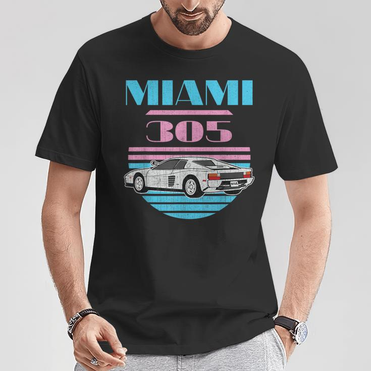 Miami 305 Vintage Florida City Beach 80S Boys T-Shirt Unique Gifts