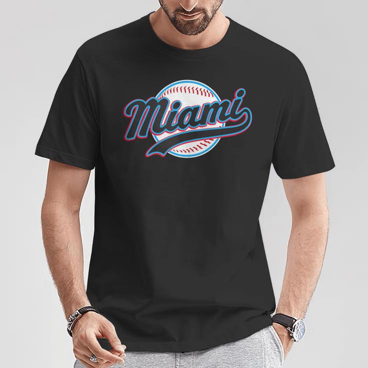 Miami Vintage Baseball Throwback Retro T-Shirt Unique Gifts