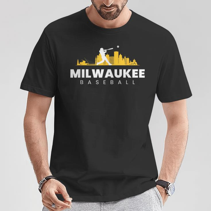 Milwaukee Baseball Vintage Minimalist Retro Baseball Lover T-Shirt Funny Gifts
