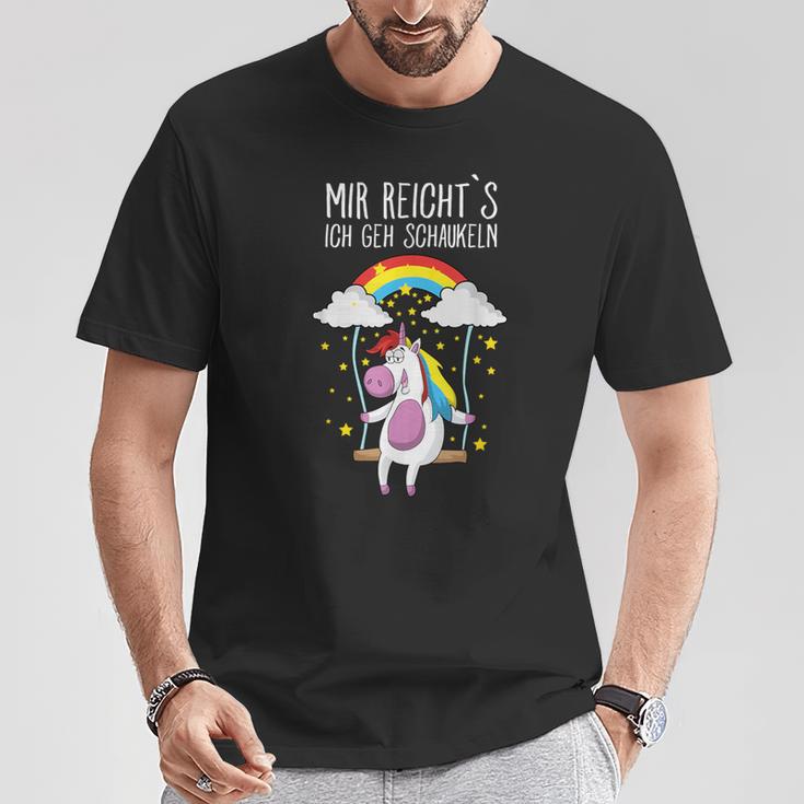 Mir Reicht's, Ich Geh Schaukeln Einhorn Schwarzes T-Shirt Lustige Geschenke