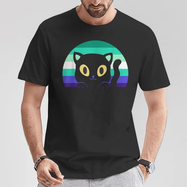 Mlm Cat Sunset Mlm Pride Gay Male Flag Lgbt Mlm T-Shirt Unique Gifts