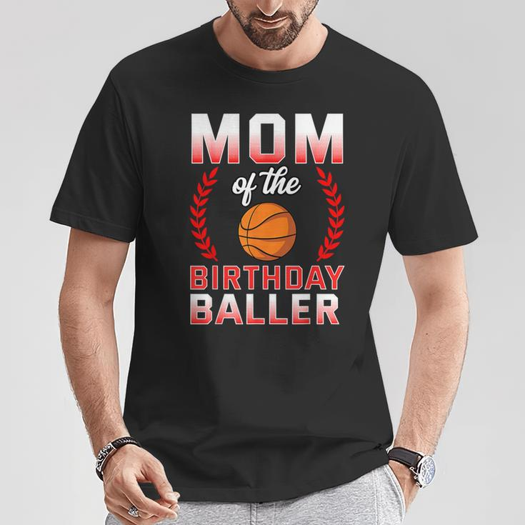 Mom Of The Birthday Boy Basketball Bday Celebration T-Shirt Personalized Gifts
