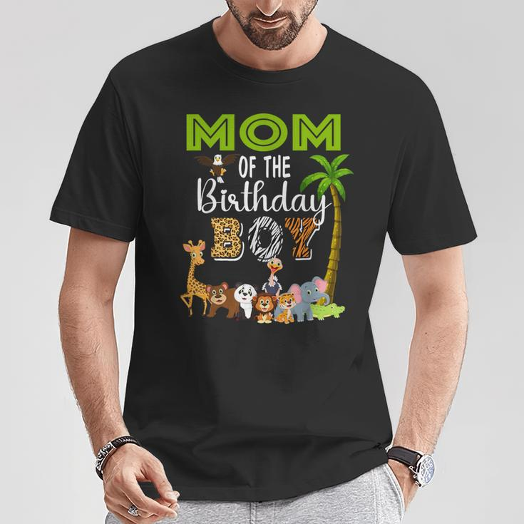 Mom Of The Birthday Boy Wild Zoo Theme Safari Party T-Shirt Unique Gifts