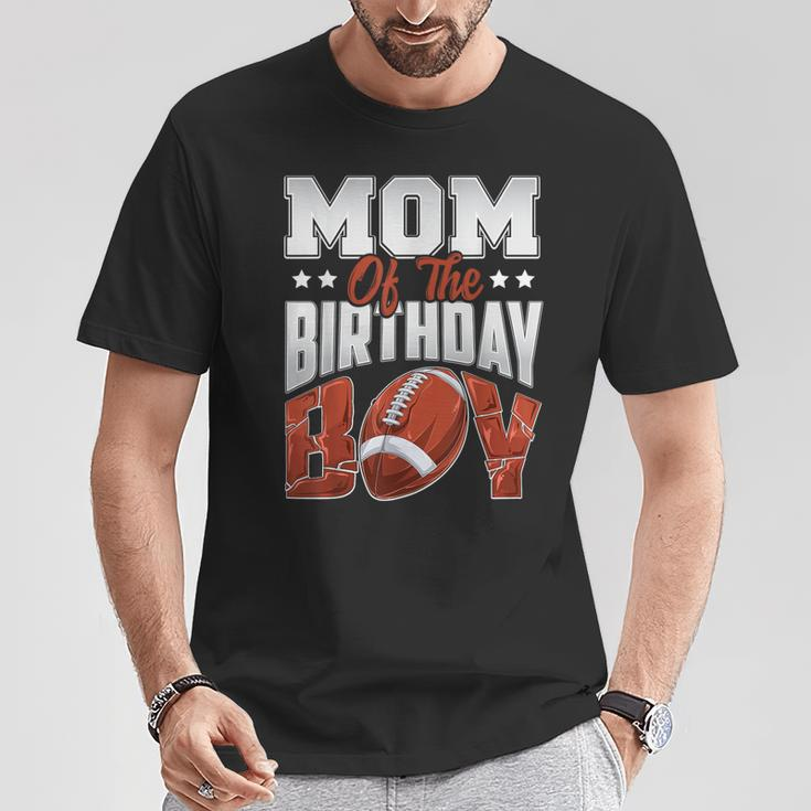 Mom Football Birthday Boy Family Baller B-Day Party T-Shirt Funny Gifts