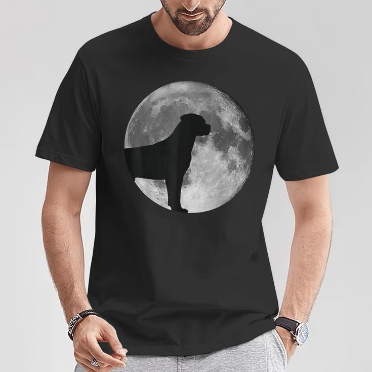 Mondlicht Labrador Silhouette Herren T-Shirt, Hundeliebhaber Design Lustige Geschenke