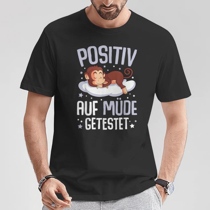 Monkey Positiv Auf Müde Getestet Monkey Black S T-Shirt Lustige Geschenke