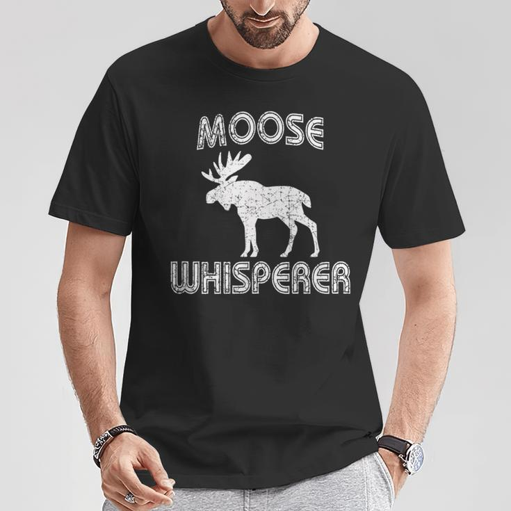 Moose Whisperer Vintage Style Bull Moose Antlers T-Shirt Unique Gifts