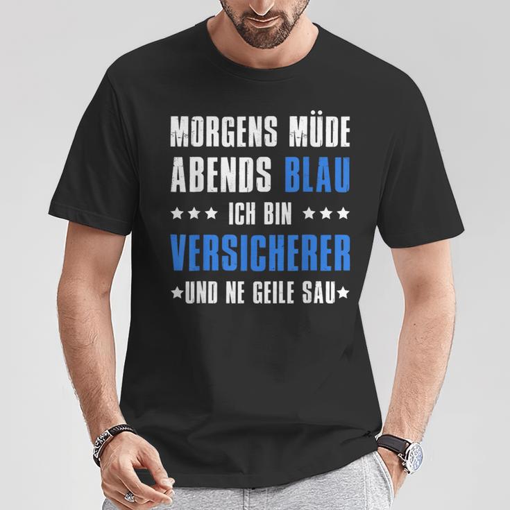 Morgens Müde Abends Blue Ich Binersichert T-Shirt Lustige Geschenke