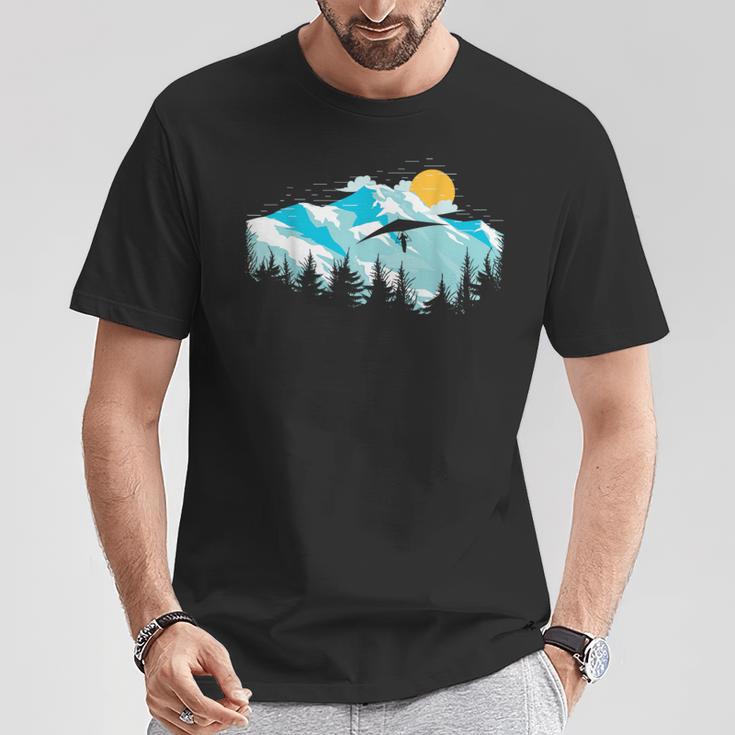 Mountains Landscape Sunset Hang Glider T-Shirt Unique Gifts