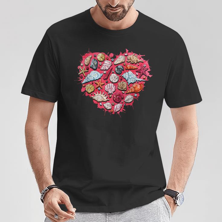 Muscheln Herz T-Shirt Lustige Geschenke