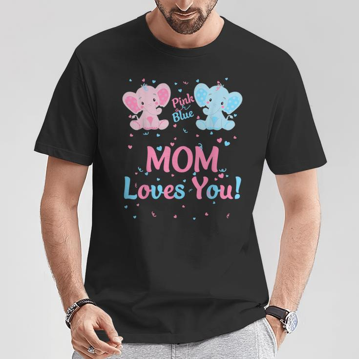 Mutter Geschlecht Offenbaren Elefant Rosa Blau Passende Familie Mutter T-Shirt Lustige Geschenke