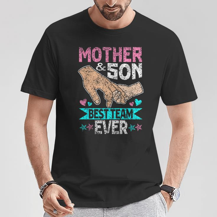 Mutter Und Sohn Das Beste Team Aller Zeiten Söhne Mutter T-Shirt Lustige Geschenke