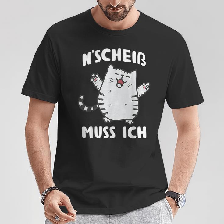 N Scheis Muss Ich Cat Nen Scheiss T-Shirt Lustige Geschenke