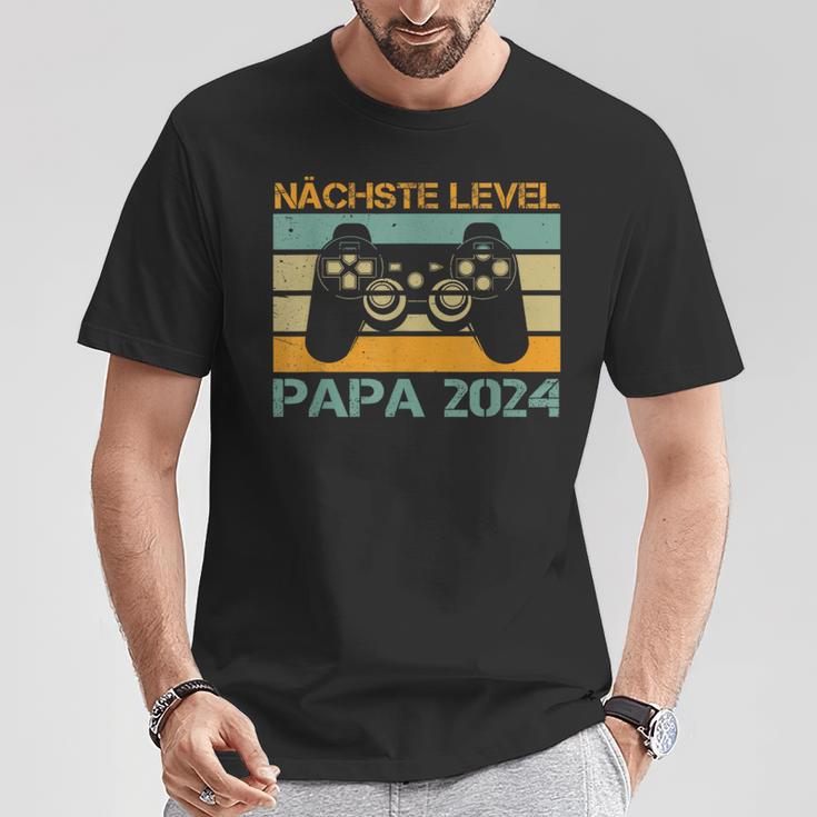 Nächstes Level Ich Werde Papa 2024 Ankündigung Gamer T-Shirt Lustige Geschenke