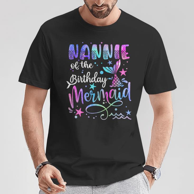 Nannie Of The Birthday Mermaid Matching Family Father's Day T-Shirt Unique Gifts