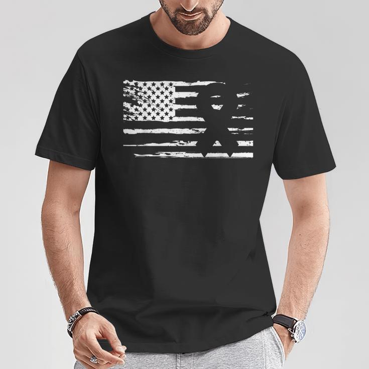 National Foster Care Month American Flag Ribbon T-Shirt Unique Gifts