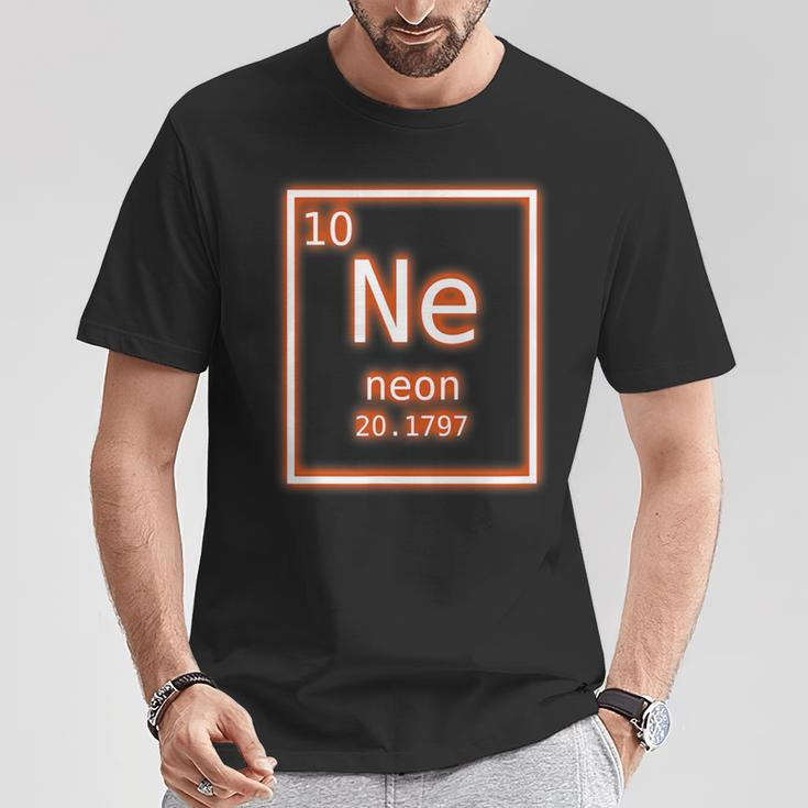 Neon Element Orange Periodic Table Nerd Retro Chemistry T-Shirt Unique Gifts