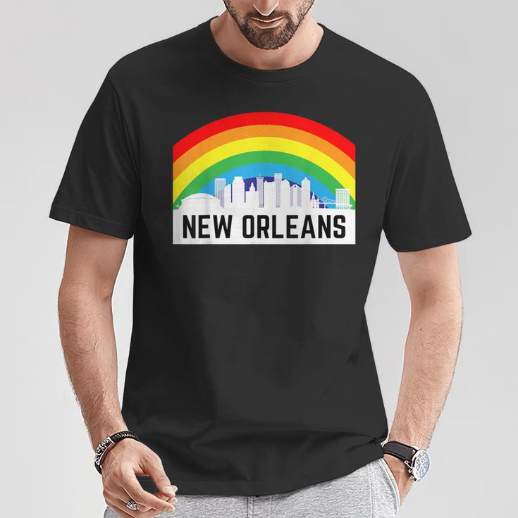 New Orleans Pride Lgbtq Rainbow Skyline T-Shirt Unique Gifts