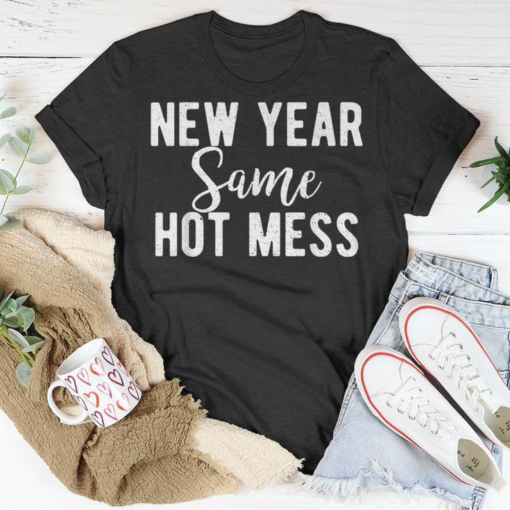 New Year Same Hot Mess Resolutions Workout Party T-Shirt Unique Gifts