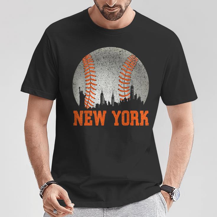 New York Retro Baseball Lover Met At Game Day T-Shirt Unique Gifts