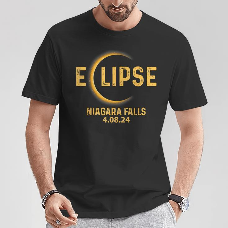 Niagara Falls Ny Total Solar Eclipse Party 2024 Usa Map T-Shirt Unique Gifts