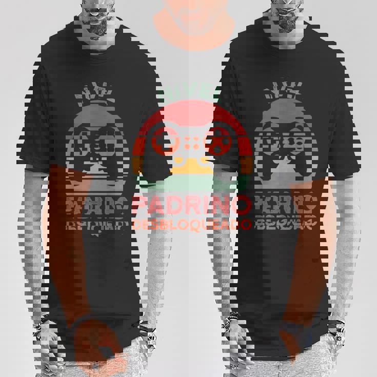 Nivel Padrino Desbloqueado Padrino Camiseta unisex Regalos divertidos