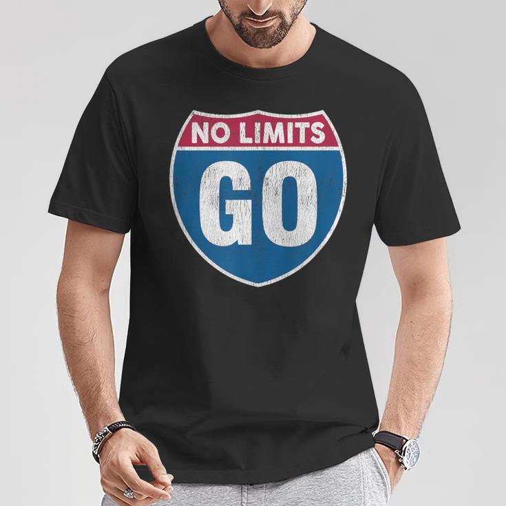 No Limits Go Vintage Road Sign Motivational Inspirational T-Shirt Unique Gifts