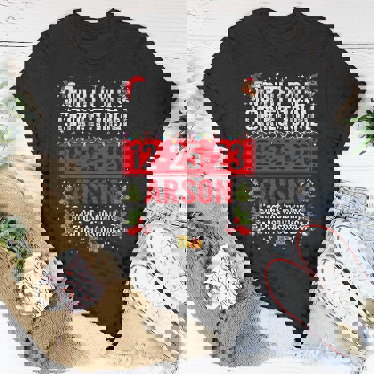 North Pole Correctional Arson Caught Smoking The Mistletoe T-Shirt Personalized Gifts North Pole Correctional Arson Caught Smoking The Mistletoe T-Shirt Personalized Gifts