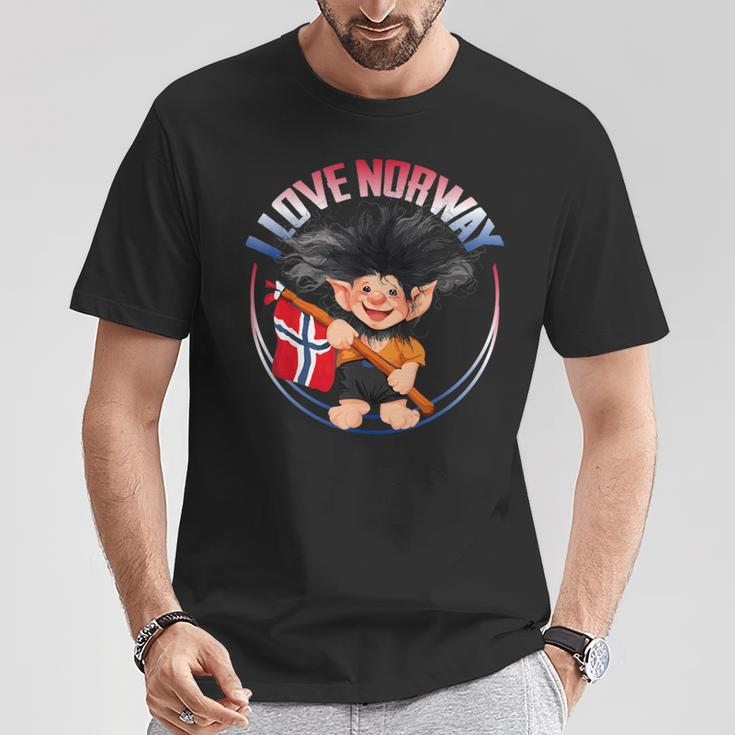 Norway Happy Troll Souvenir Travel T-Shirt Lustige Geschenke