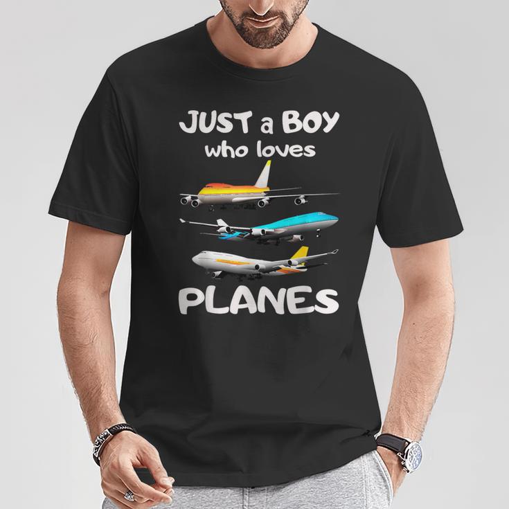 Nur Ein Junge Der Aerplanes Liebe Toddler Pilot Plane T-Shirt Lustige Geschenke